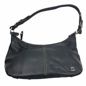 The Sak Black Pebbled Leather Y2K Baggett Hobo Bag